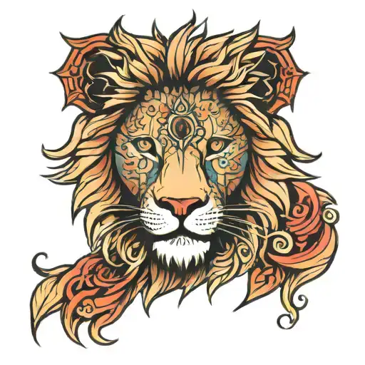Mandala Lion Head