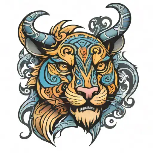 Scotland National Animal Tribal Style