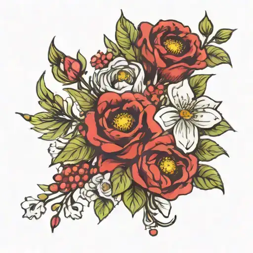 September And December Birth Flower Bouquet