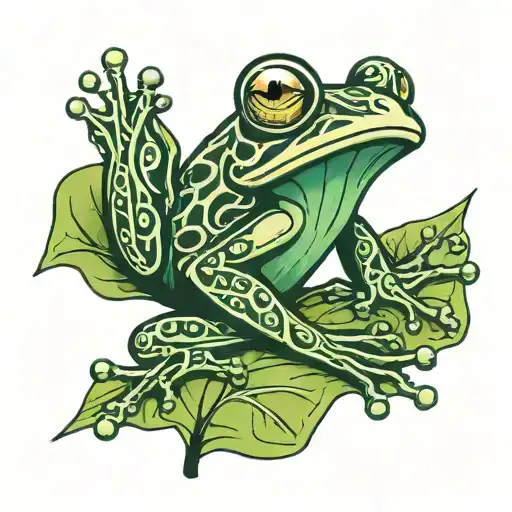 Frog On Leaf Shaped Like