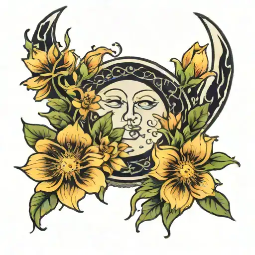 Moon Blooming Flowers