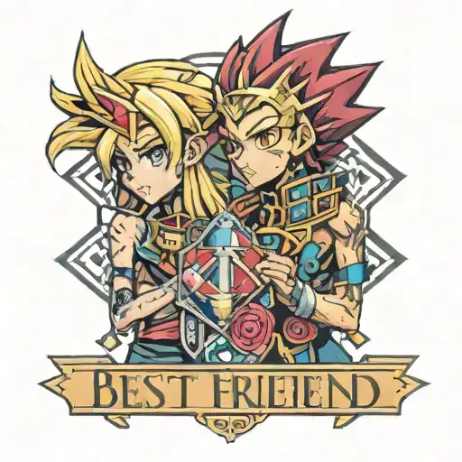 Best Friend Tattoo Ideas Using Yugioh Millennium