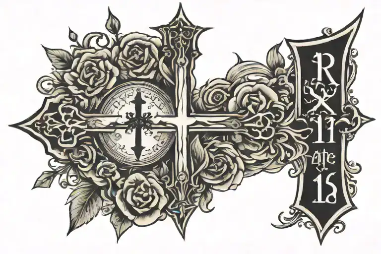 Cross With Date Along The Long Side