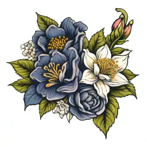 January July Birth Flower Bouquet