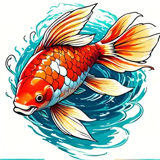 Koi Fish Swimming