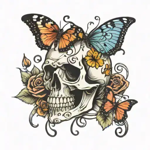Skull And Butterfly