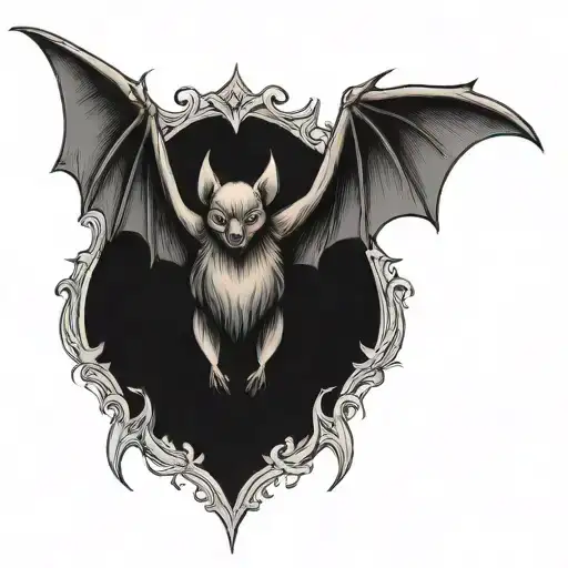 Bat With Wings Spread