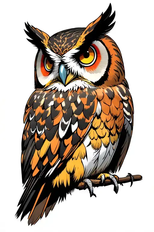 Owl With Vertical Scar On His Right Eye