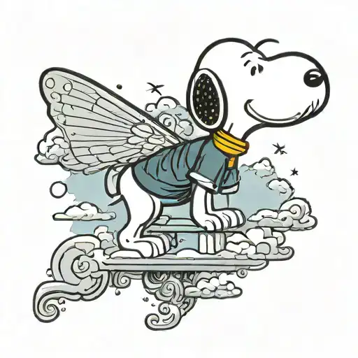 Snoopy Looking At The Sky