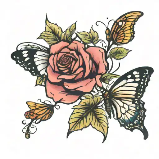 Rose And Butterfly