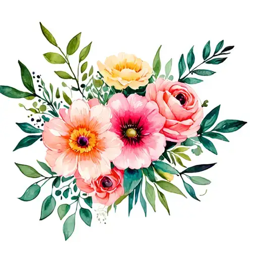 Watercolor Flower Bouquet