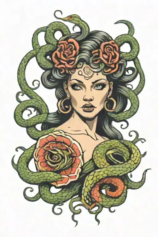 Medusa With Snakes And Wings