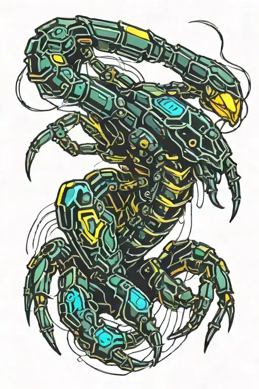 A Futuristic Cyberpunk Scorpion With Glowing Neon Accents