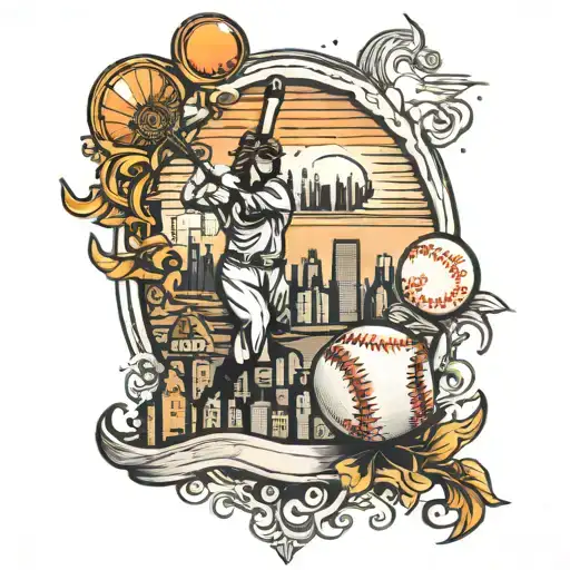 Softball And Chicago Skyline Technology