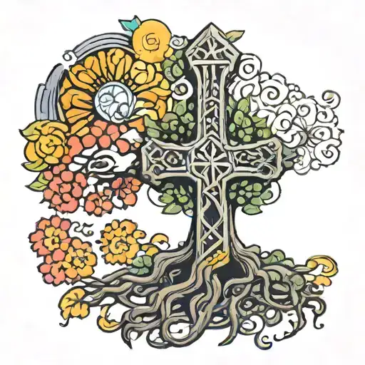 Tree Of Life That Morphs Into A Thor's Hammer