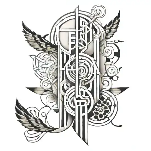 Abstract Family Of Four Rennie Mackintosh Style