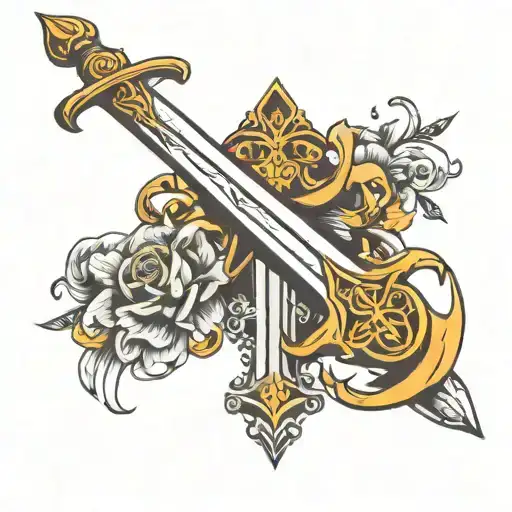 Sword Simple Line Drawing