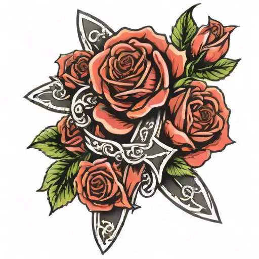 Rose Wrapping Around Cross