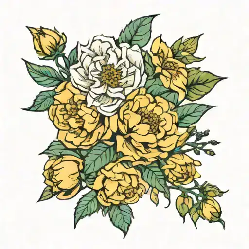 Honey Suckle Peony Carnation Rose Daffodil Rose Aster Holly Narcissus