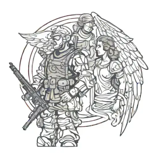 Soldier And Angel With Closed