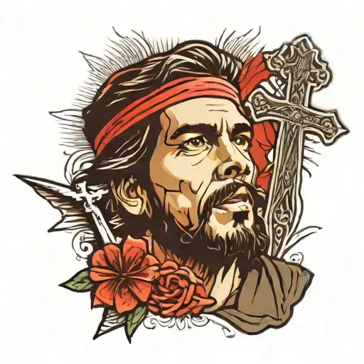Che Guevara With Jesus Cross