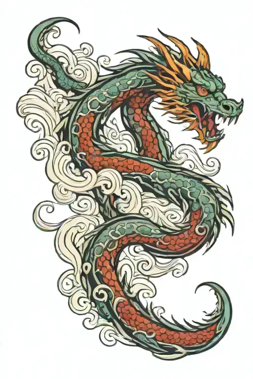 Dragon With Wave