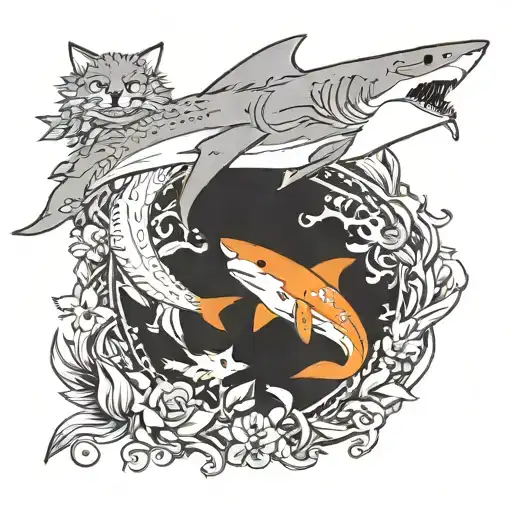 A Shark & Fox Surrounded
