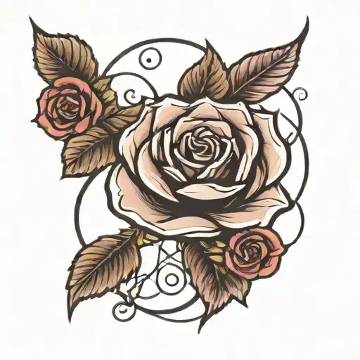 Font And Rose Intertwined