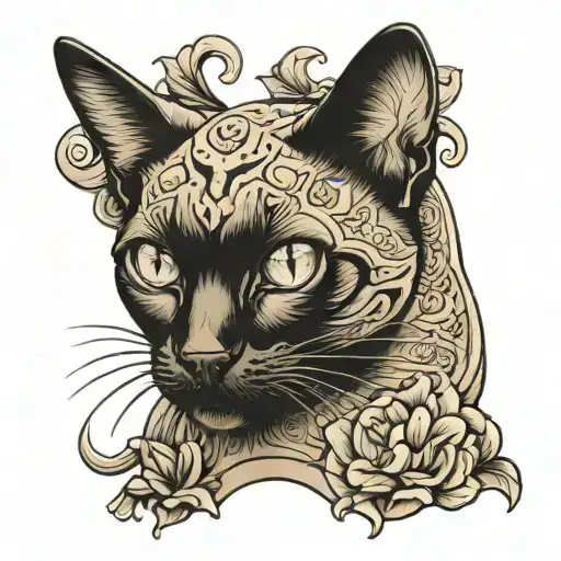 Siamese Cat Reptile Inspired Tattoo Featuring
