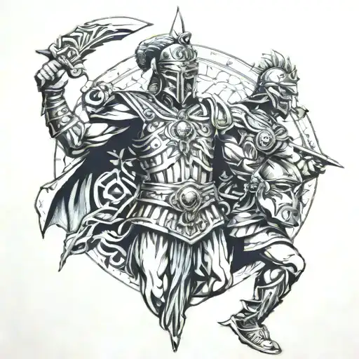 Roman Warriors And Illuminati Sign