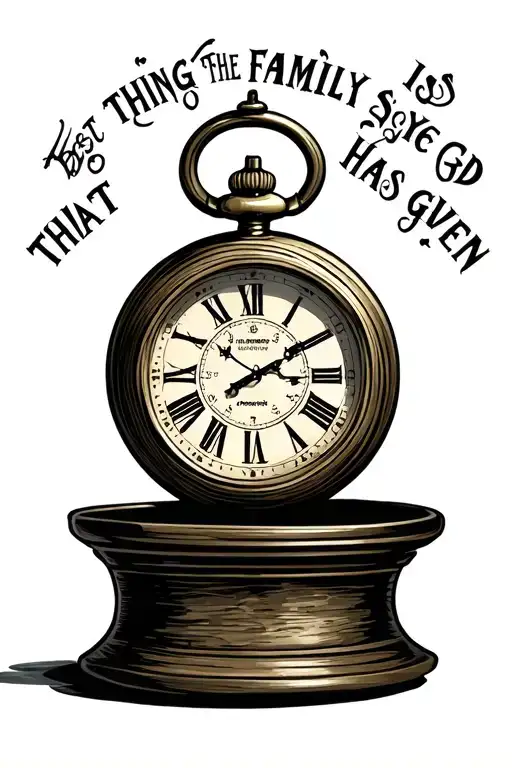 A Pocket Clock With A Phrase That The Family Says Is The Best Thing That God Has Given Me