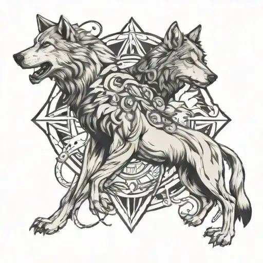 Atlas And Wolf Surrounded