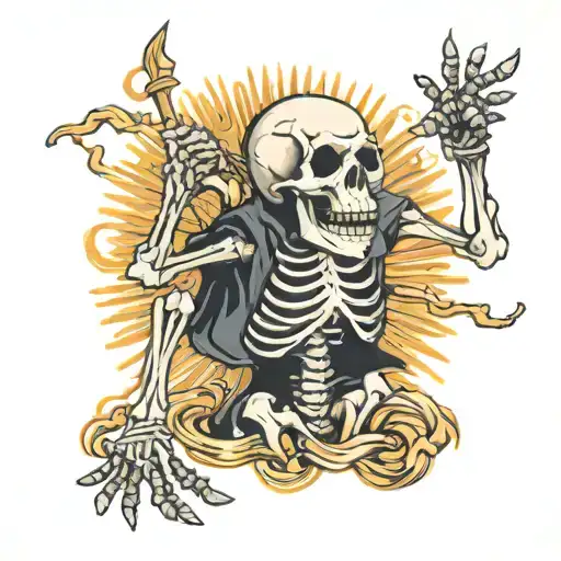 Skeleton Pointing And Laughing To Fake Heaven