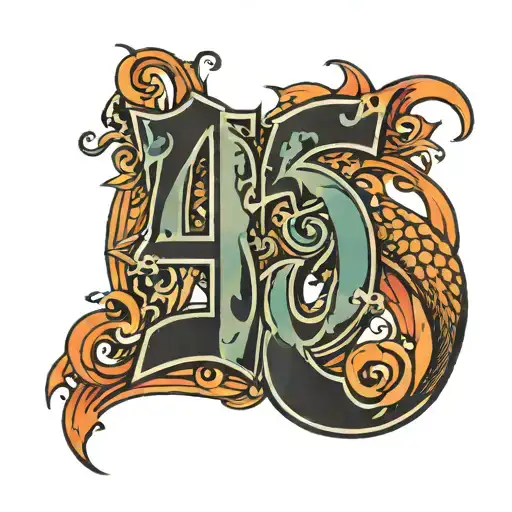 49 As Number With Abstact Background