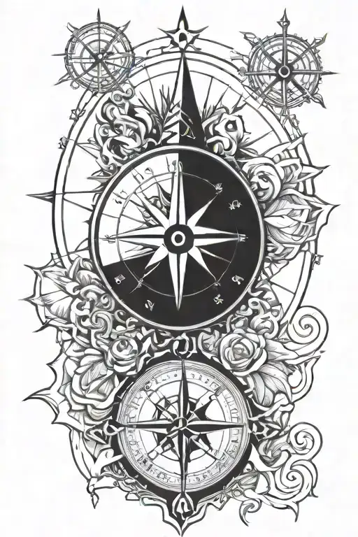 Compass And Shiva Tattoo