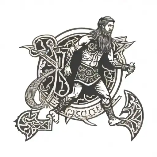 Nordic Runes Of Success Man Standing