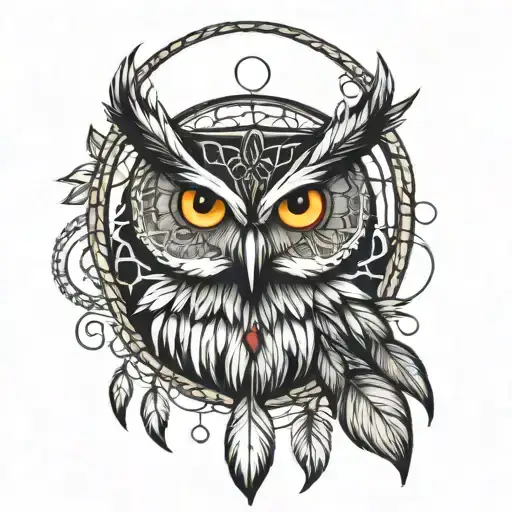 Native Owl Dreamcatcher Made