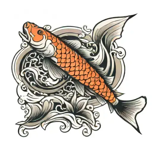 Koi Fish Swimming