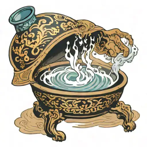 Gaiwan Being Doused With Steaming Hot Water