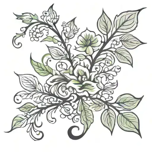 Flower Vine With Leaves