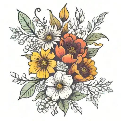 Bouquet Of Flowers That Are Family Birth Flowers