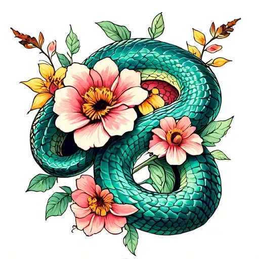 Flowers Snake Intertwined