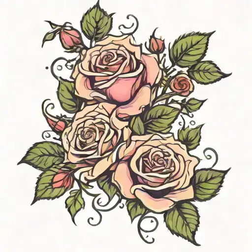 Crimson Rose And Thorn Vine