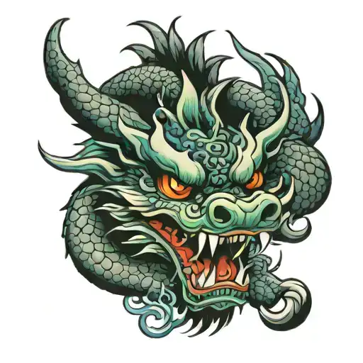 Cool Asian Style Dragon Head