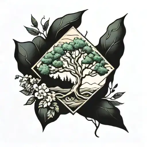 Nature Tree In Rhombus