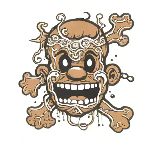 Gingerbread Man From Shrek Broken Head Surrounded