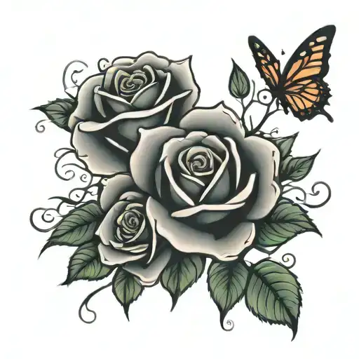 Straight Vine 8 Roses