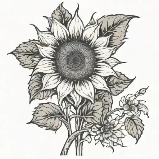 Sunflower And On The Stem Written Marisa