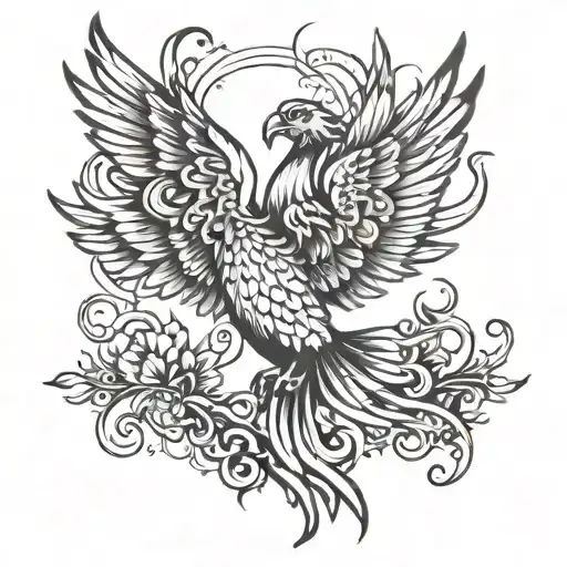 Phoenix With Outstretched Wings