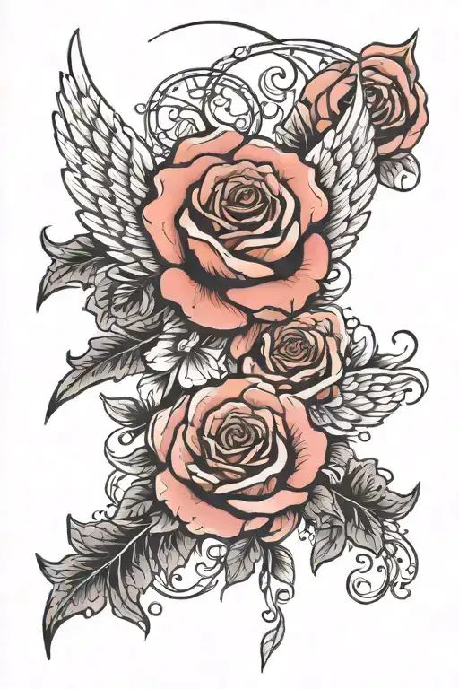 Rose And Angel Wings